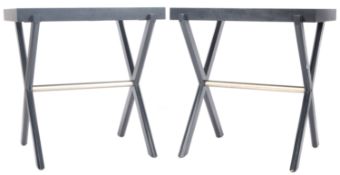 KELLY HOPPEN DESIGN - PAIR OF EBONISED SIDE OCCASIONAL TABLES