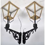 PAIR OF 19TH CENTURY VICTORIAN EXTERNAL MOUNTABLE LANTERNS