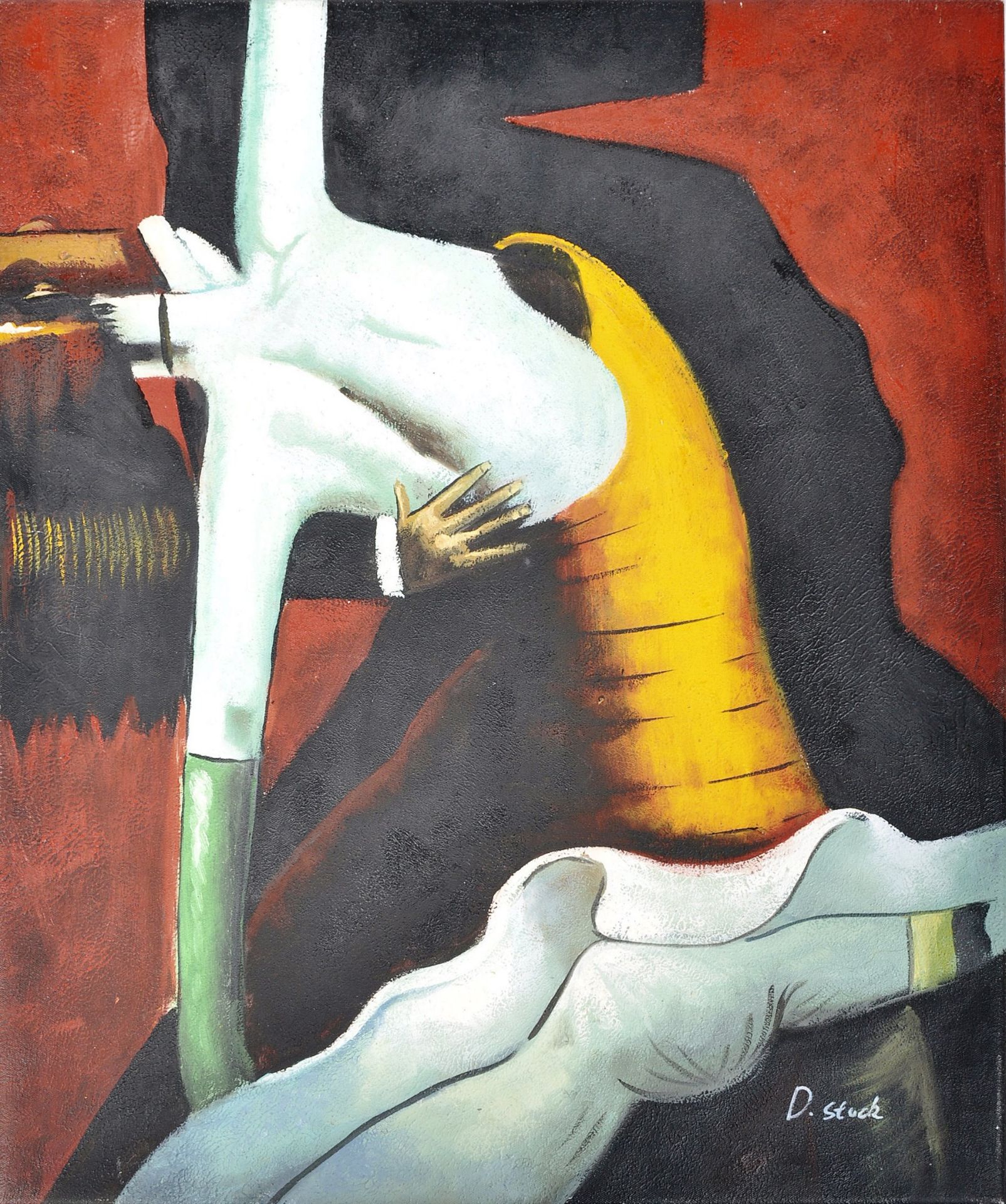 D STACK - 20TH CENTURY SURREAL OIL ON CANVAS PAINTING