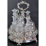 VICTORIAN ELKINGTON SILVER PLATED AND CUT GLASS CRUET SET