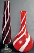 ALROSE - EMPOLI GLASS - TWO MID CENTURY STUDIO ART GLASS VASES