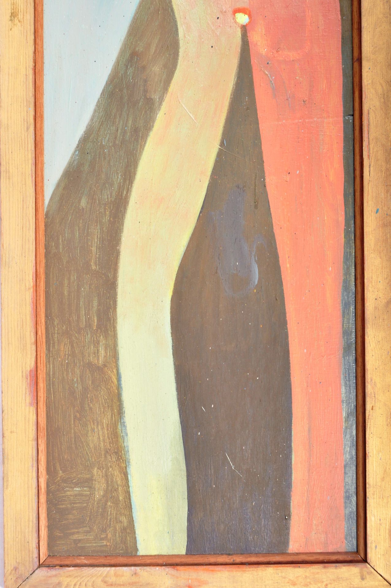 20TH CENTURY OIL ON BOARD ABSTRACT FIGURE PAINTING - Image 5 of 8