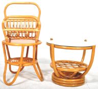 RETRO VINTAGE 1960'S BAMBOO COFFEE TABLES & MAGAZINE RACK