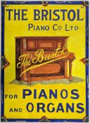 THE BRISTOL PIANO CO LTD - LARGE OIL ON BOARD ADVERTISING SIGN