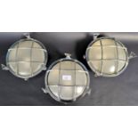 SET OF RETRO VINTAGE SHIPS BULKHEAD INDUSTRIAL WALL LIGHTS