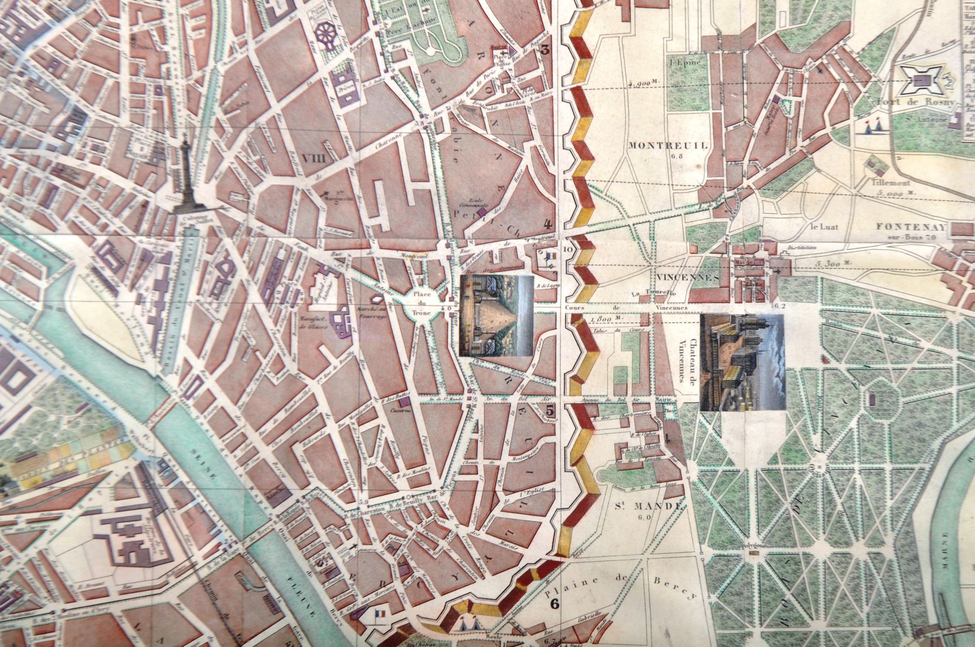 PLAN DE PARIS ET SES FORTIFICATION - MAP OF PARIS IN COLOURS - Image 5 of 5