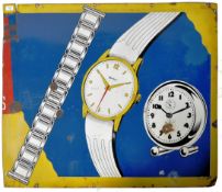 BENTEX WATCHES - ORIGINAL MID 20TH CENTURY ENAMEL SIGN