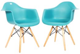 AFTER CHARLES & RAY EAMES - DAW CHAIRS - PAIR OF DINING CHAIRS