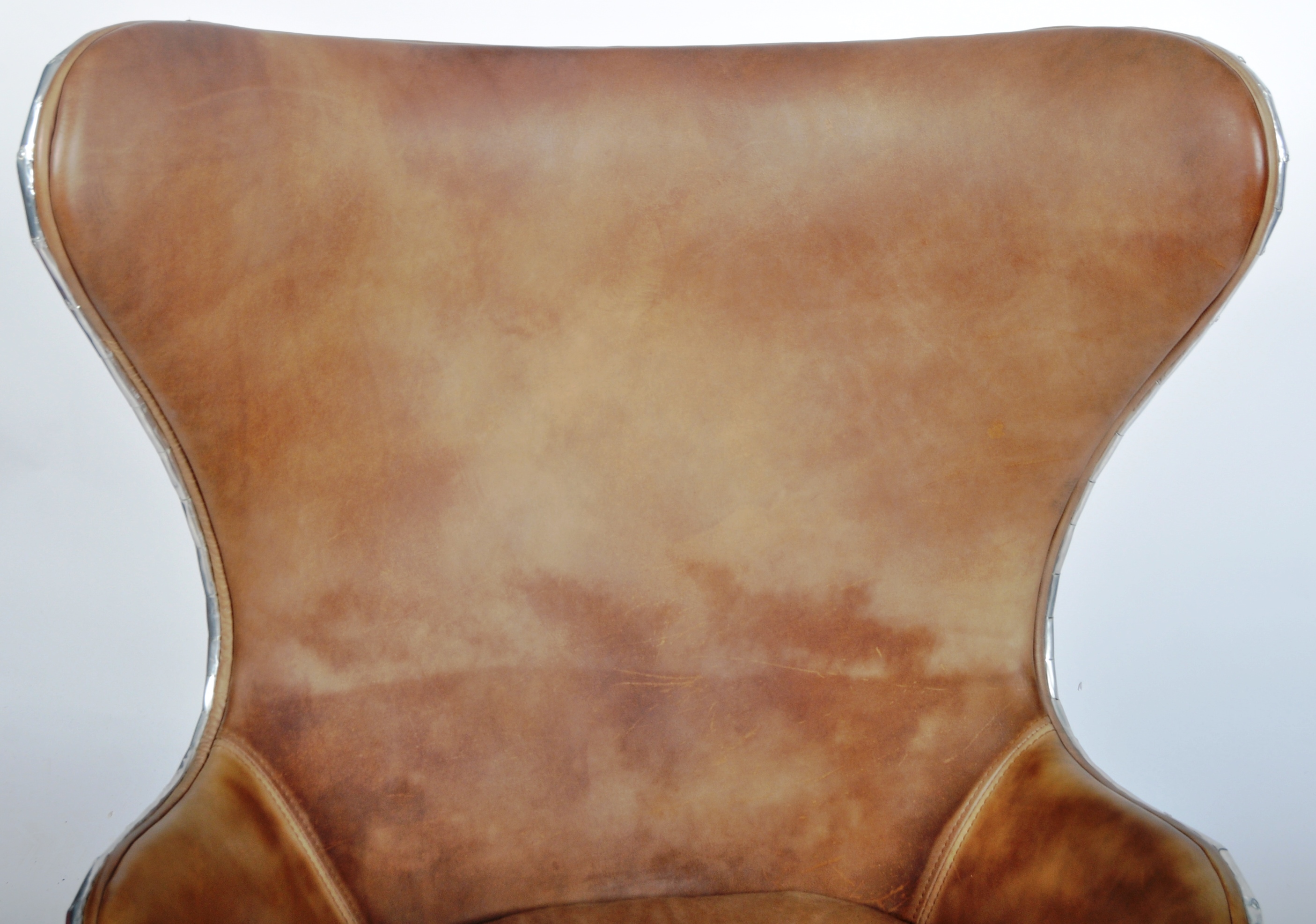 ANDREW MARTIN FURNITURE AVIATOR CHROME & LEATHER CHAIR - Image 3 of 9