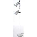 RETRO 1970'S STAINLESS STEEL FLOOR STANDING TWIN SPOT LAMP