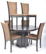 SKOVBY - MODEL SM32 - DANISH BLACK WENGE DINING TABLE AND SIX CHAIRS
