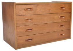 PS SYSTEM - RETRO DANISH TEAK WALL HANGING CHEST OF DRAWERS