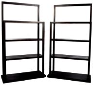 B&B ITALIA MAXALTO PAIR OF EBONISED BOOKCASE SHELVES