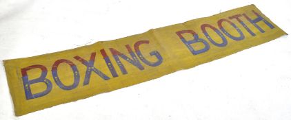 EARLY 20TH CENTURY FAIRGROUND BOXING BOOTH CANVAS BANNER