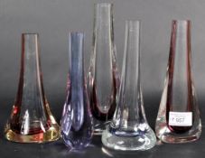 CAITHNESS - COLLECTION OF FIVE CASED GLASS VASES