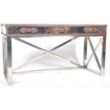 ANDREW MARTIN DA GAMA CHROME & LEATHER OFFICE DESK