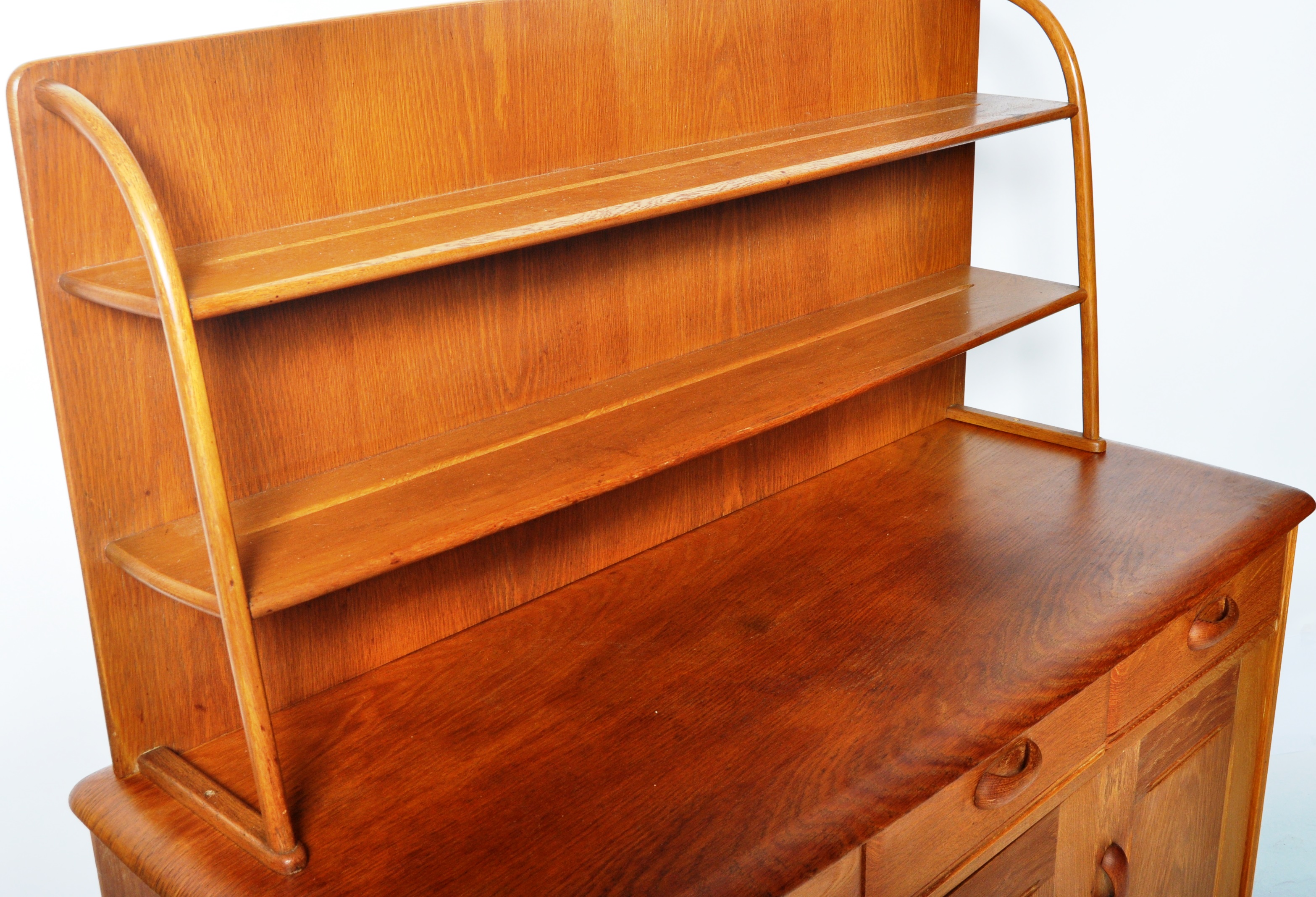 PRIORY BEECH & ELM KITCHEN DRESSER BASE WITH RACK TOP - Image 3 of 11