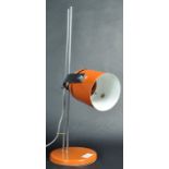 JOE COLOMBO (MANNER OF) 1970'S ORANGE AND CHROME DESK LAMP