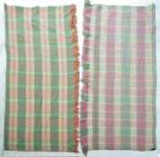 TWO LARGE VINTAGE 20TH CENTURY WOOLLEN WELSH BLANKETS