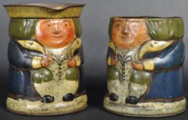 HUNTLEY & PALMER - TWO VINTAGE TOBY JUG BISCUIT TINS