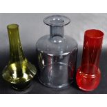 SELECTION OF RIIHIMAKI AND OTHER STUDIO ART GLASS VASES