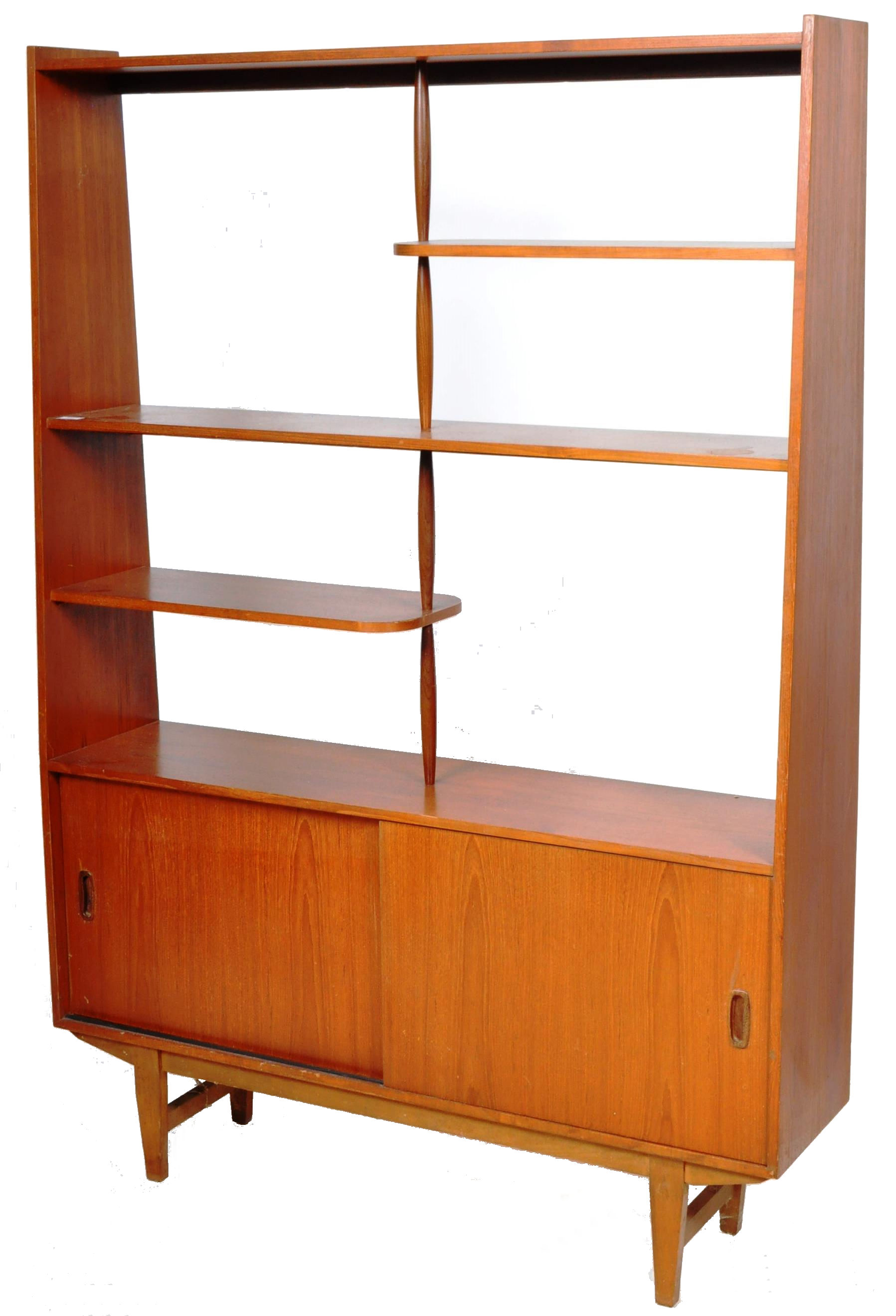 MID CENTURY TEAK WOOD ROOM DIVIDER BOOKCASE DISPLAY UNIT