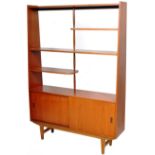 MID CENTURY TEAK WOOD ROOM DIVIDER BOOKCASE DISPLAY UNIT