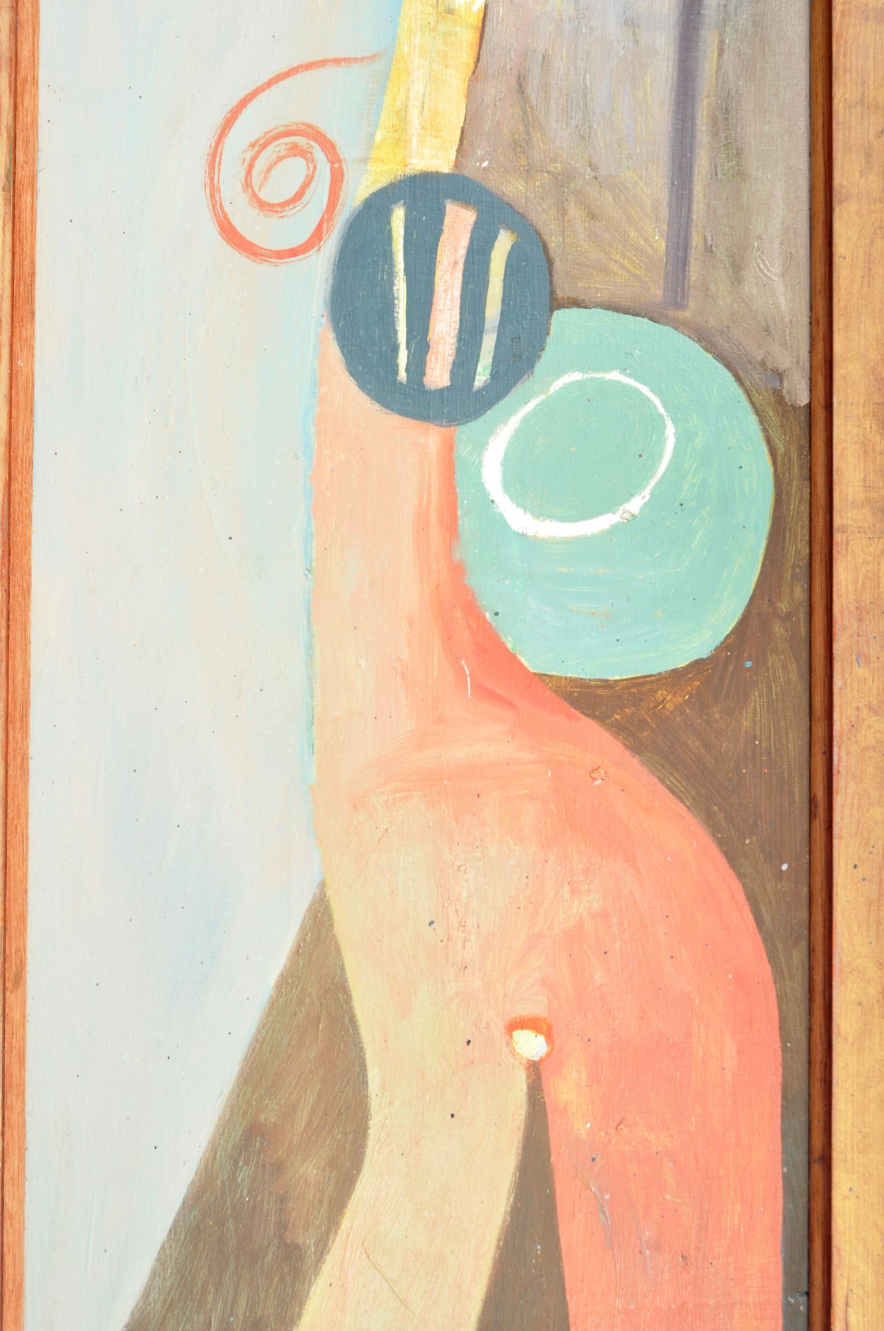 20TH CENTURY OIL ON BOARD ABSTRACT FIGURE PAINTING - Image 4 of 8