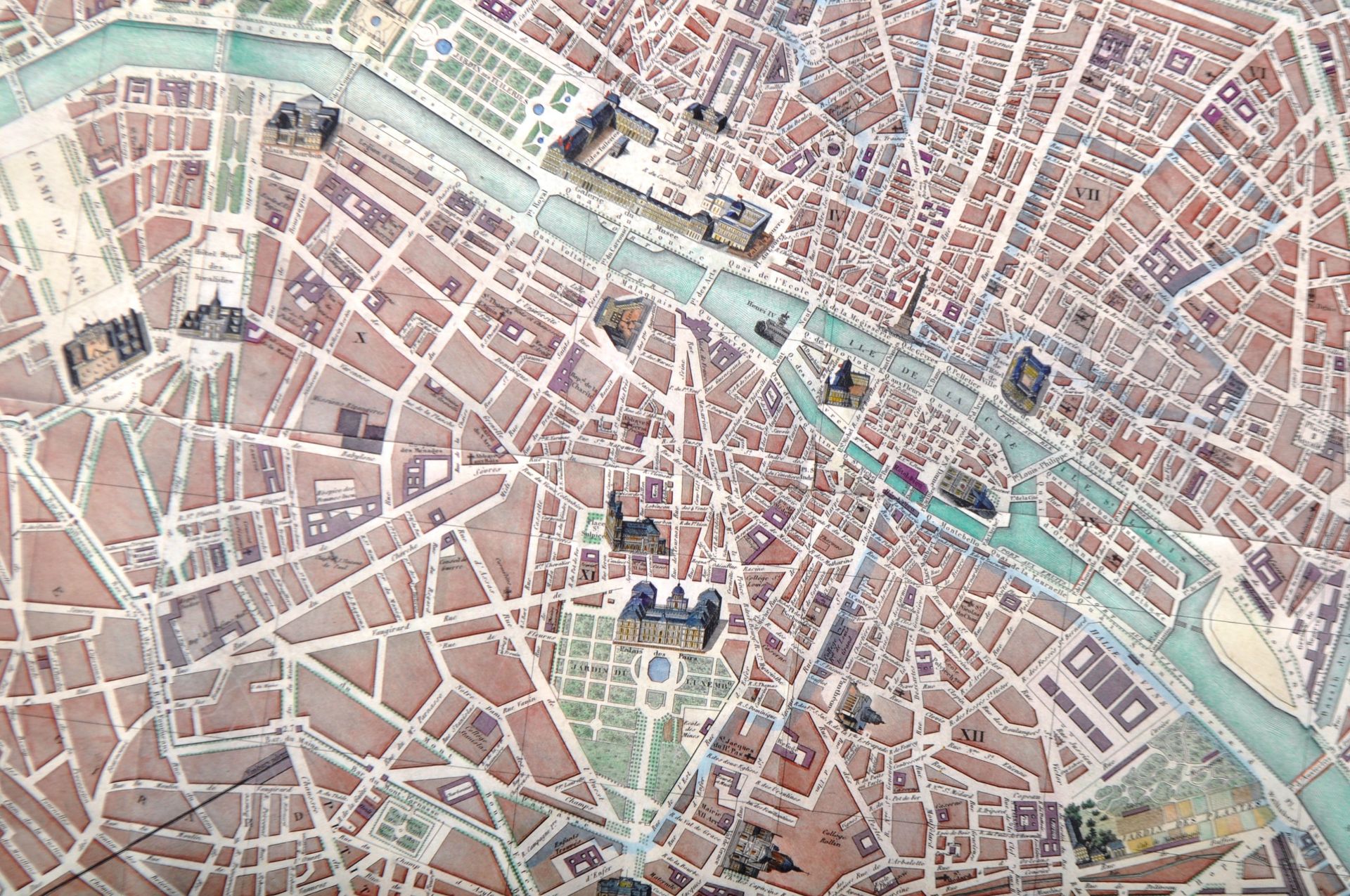 PLAN DE PARIS ET SES FORTIFICATION - MAP OF PARIS IN COLOURS - Image 4 of 5