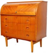 1960'S SWEDISH TEAK CYLINDER BUREAU BY EGON OSTERGAARD