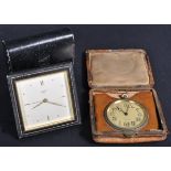 TWO VINTAGE TRAVEL CLOCK INCLUDING LUXOR AND WALKER & HALL