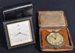 TWO VINTAGE TRAVEL CLOCK INCLUDING LUXOR AND WALKER & HALL