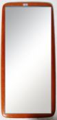 MID 20TH CENTURY TEAK FRAMED BEVELLED EDGE MIRROR