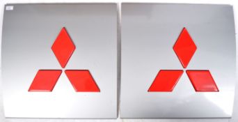 MITSUBISHI - MATCHING PAIR OF CONVEX FORECOURT SIGNS