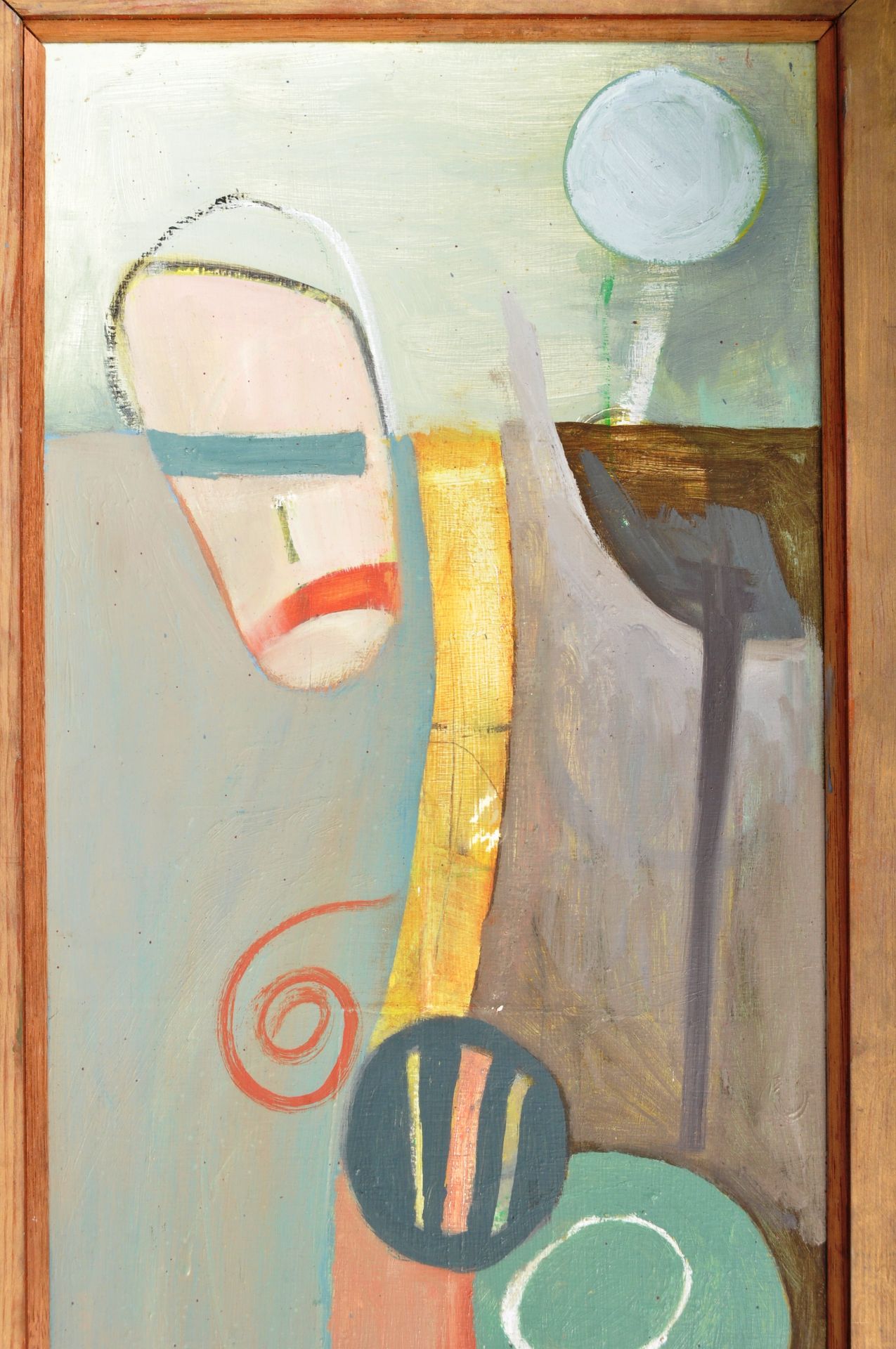 20TH CENTURY OIL ON BOARD ABSTRACT FIGURE PAINTING - Image 3 of 8