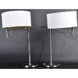 MATCHING PAIR OF CONTEMPORARY SWING ARM TABLE LAMPS