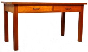 TROLLOPE & SONS - MID 20TH CENTURY TEAK TWIN DRAWER DESK