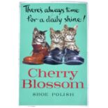 CHERRY BLOSSOM SHOE POLISH - VINTAGE ADVERTISING TIN SIGN