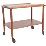 BOWA - RETRO DANISH TWO TIER TEAK TEA / COCKTAIL TROLLEY