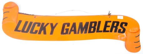 SPACE GAMES AND LUCKY GAMBLERS - VINTAGE ACRYLIC SIGN