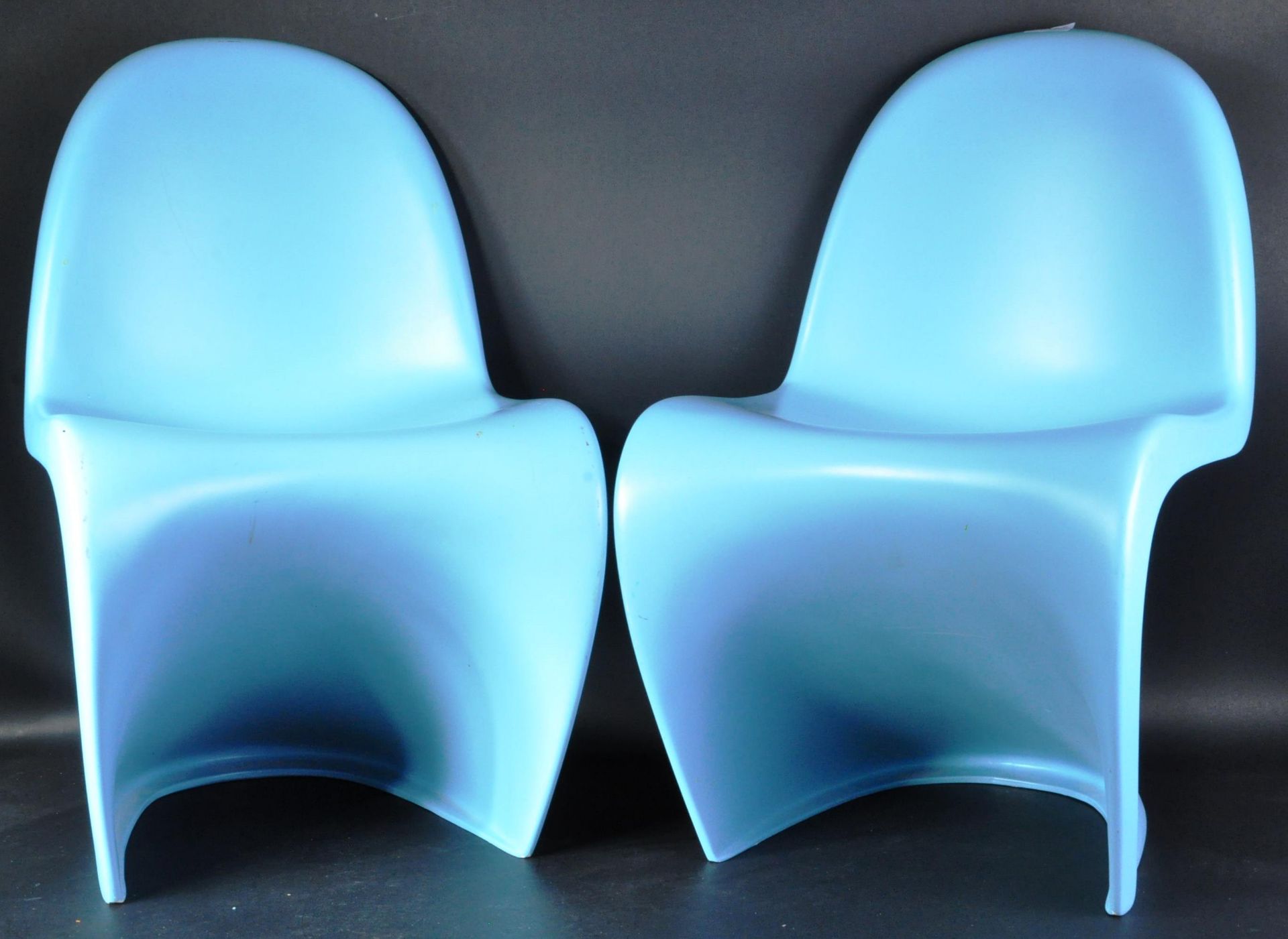 AFTER VERNER PANTON - S CHAIR - PAIR OF SKY BLUE CHAIRS - Image 2 of 4