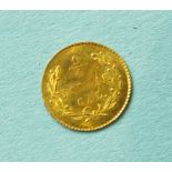 USA, an 1873 gold quarter-dollar.