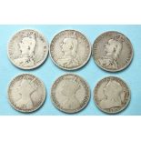 Great Britain, a collection of Queen Victoria coins: an 1849 'Godless' florin, two 'Gothic'