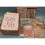 An accumulation of mainly British Empire and Great British stamps, in albums, stock books, on leaves