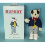 A modern Steiff Rupert Classic 'Bill Badger' limited-edition figure no.74/1500, with CofA, (boxed).