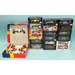 Onyx, Mansell World Champion 1992, set of four diecast racing cars, boxed and eighteen other boxed