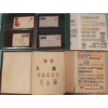 An accumulation of stamps and covers in two albums and two stock books, with range of early issues