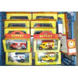 A Lledo 'Rupert 75th Anniversary' limited-edition set of three diecast vans and twelve other Lledo