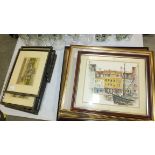 After F Richards, a set of eight coloured prints depicting scenes and verses of Widecombe Fair,