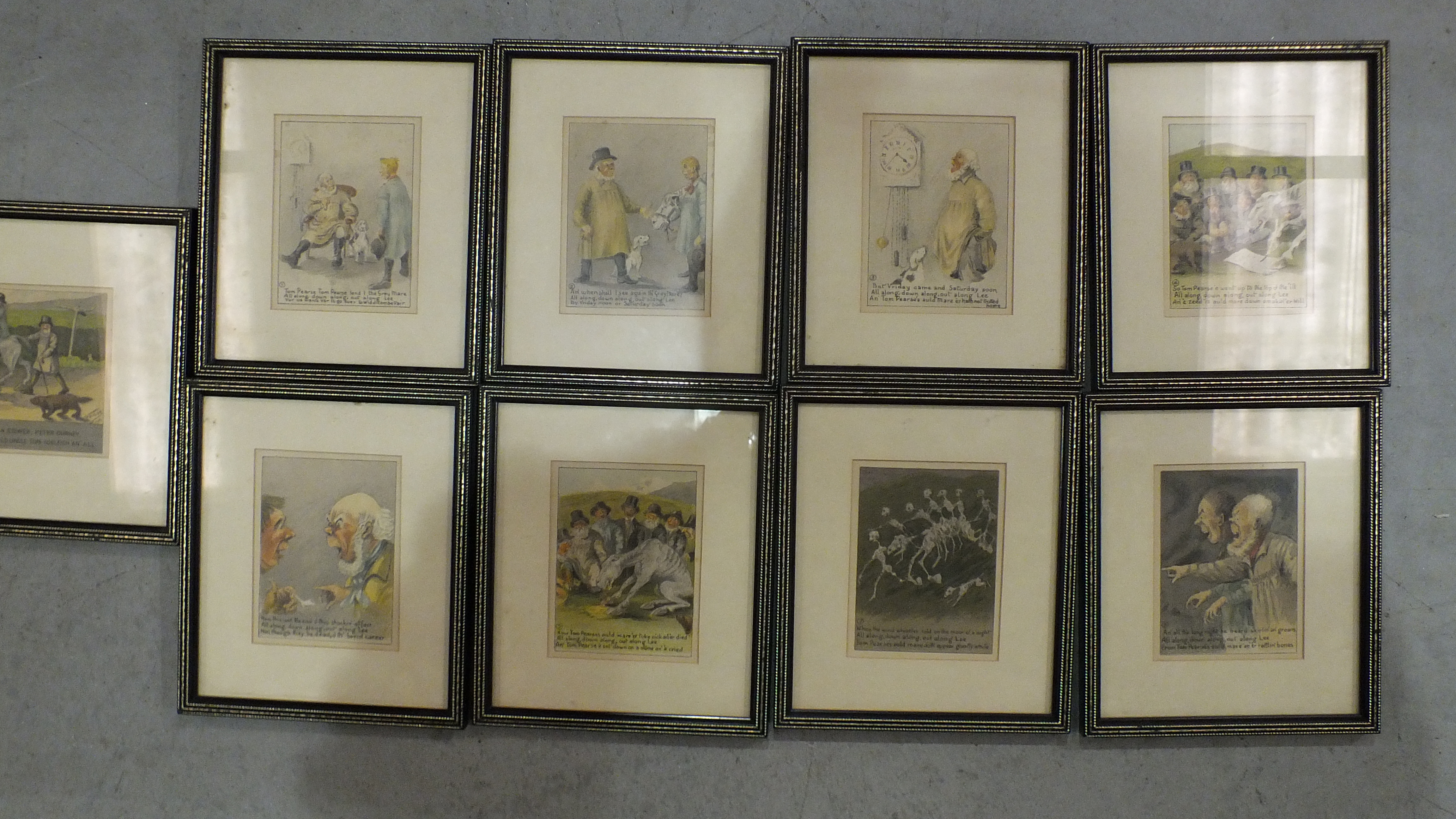 After F Richards, a set of eight coloured prints depicting scenes and verses of Widecombe Fair, - Bild 5 aus 5